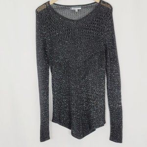 JENNIFER LOPEZ LONG SLEEVE CROCHETED SWEATER